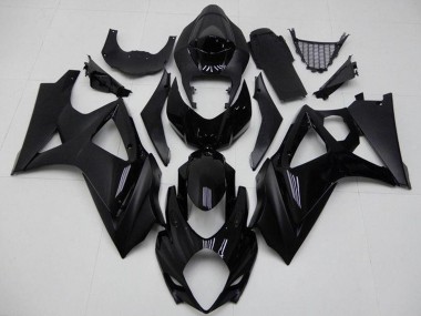 Cheap 2007-2008 Suzuki GSXR 1000 Motorcycle Fairings - Glossy Black Matte Black No Decal