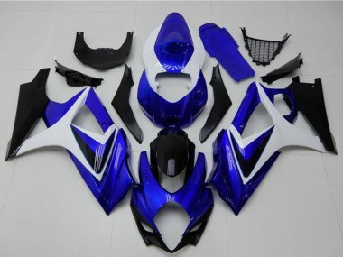 Cheap 2007-2008 Suzuki GSXR 1000 Motorcycle Fairings - White Blue Black No Decal