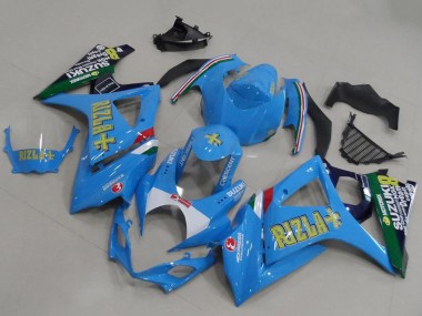 Cheap 2007-2008 Suzuki GSXR 1000 Motorcycle Fairings - Blue White Yellow Black Rizla