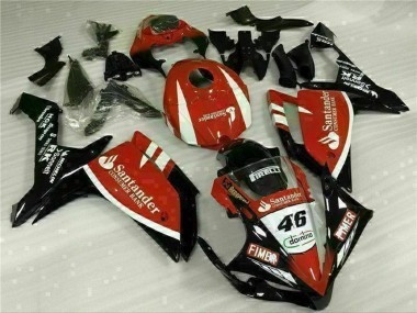 Cheap 2007-2008 Yamaha YZF R1 Motorcycle Fairings - Red White Black Fimer Santander 46