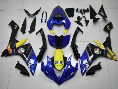 Cheap 2007-2008 Yamaha YZF R1 Motorcycle Fairings - Blue Yellow Black Shark