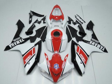 Cheap 2007-2008 Yamaha YZF R1 Motorcycle Fairings - White Red Glossy Black