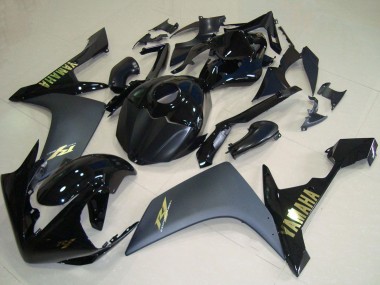 Cheap 2007-2008 Yamaha YZF R1 Motorcycle Fairings - Glossy Black Matte Black Gold