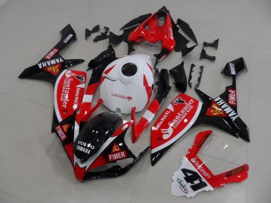 Cheap 2007-2008 Yamaha YZF R1 Motorcycle Fairings - Red White Black Volvo Fimer Santander