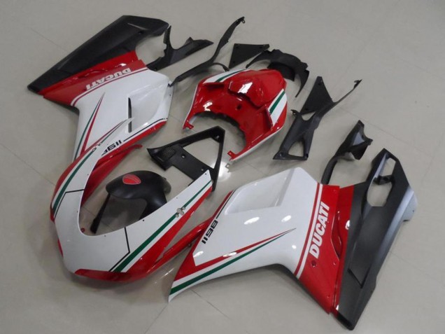 2007-2014 Ducati 1198 Motorcycle Fairings - White Red Green Matte Black