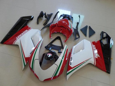 Cheap 2007-2014 Ducati 848 Motorcycle Fairing - White Red Green Glossy Black