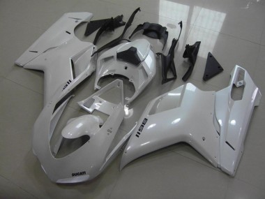 Cheap 2007-2014 Ducati 1198 Motorcycle Fairings - Glossy White