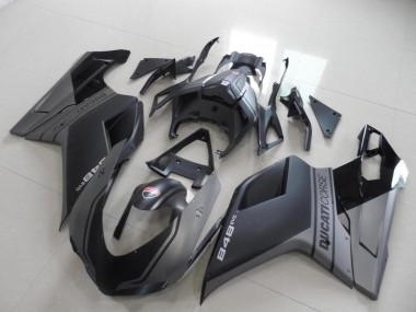 Cheap 2007-2014 Ducati 848 Motorcycle Fairings - Grey Matte Black