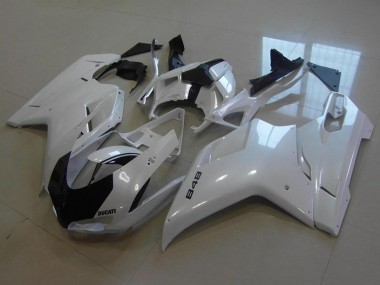 Cheap 2007-2014 Ducati 848 Motorcycle Fairings - Glossy White