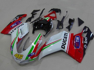 Cheap 2007-2014 Ducati 848 1098 1198 Motorcycle Fairings - White Red Green Glossy Black Yellow 46