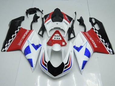 Cheap 2007-2014 Ducati 848 1098 1198 Motorcycle Fairings - White Red Blue Glossy Black Corse