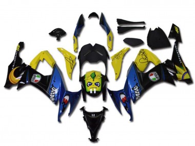 Cheap 2008-2010 Kawasaki ZX10R Motorcycle Fairings - Yellow Black Blue Shark