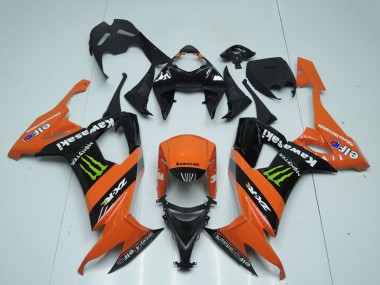 Cheap 2008-2010 Kawasaki ZX10R Motorcycle Fairings - Orange Black Green Monster