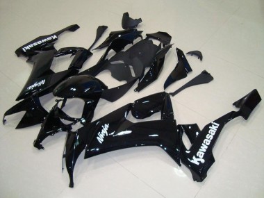 Cheap 2008-2010 Kawasaki ZX10R Motorcycle Fairing - Glossy Black White Decal