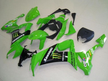 Cheap 2008-2010 Kawasaki ZX10R Motorcycle Fairings - Green Glossy Black Yellow Monster
