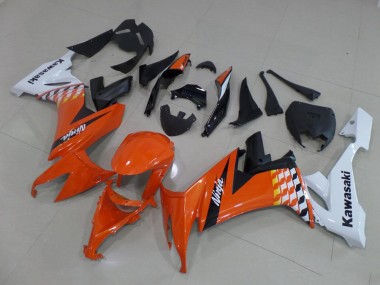 Cheap 2008-2010 Kawasaki ZX10R Motorcycle Fairings - White Orange Black