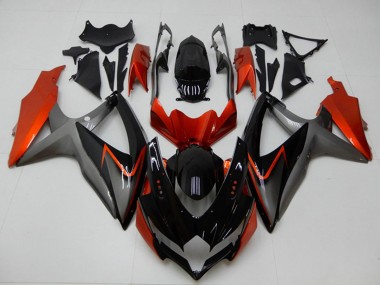 Cheap 2008-2010 Suzuki GSXR 600/750 Motorcycle Fairings - Orange Grey Glossy Black