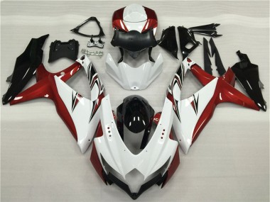 Cheap 2008-2010 Suzuki GSXR 600/750 Motorcycle Fairings - White Red Glossy Black