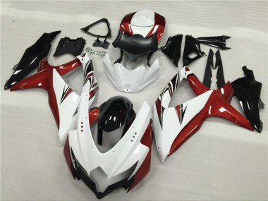 Cheap 2008-2010 Suzuki GSXR 600/750 Motorcycle Fairings - White Red Glossy Black