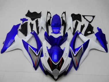 Cheap 2008-2010 Suzuki GSXR 600/750 Motorcycle Fairings - White Blue Black Red Line