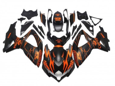 Cheap 2008-2010 Suzuki GSXR 600/750 Motorcycle Fairings - Matte Black Orange Alstare Corona Motul