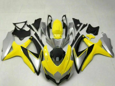 Cheap 2008-2010 Suzuki GSXR 600/750 Motorcycle Fairings - Yellow Silver Glossy Black