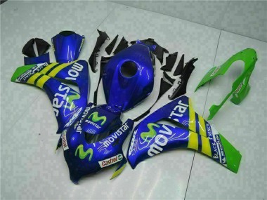 Cheap 2008-2011 Honda CBR1000RR Motorcycle Fairings - Blue Yellow Green MoviStar Castrol