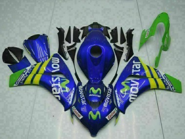Cheap 2008-2011 Honda CBR1000RR Motorcycle Fairings - Blue Yellow Green MoviStar Castrol
