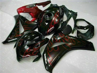 Cheap 2008-2011 Honda CBR1000RR Motorcycle Fairing Kits - Glossy Black Red Flame