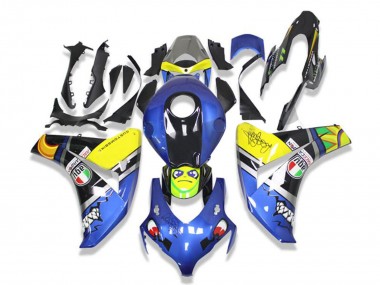 Cheap 2008-2011 Honda CBR1000RR Motorcycle Fairings - Blue Yellow Glossy Black Shark