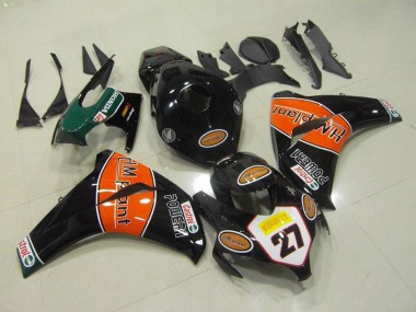 Cheap 2008-2011 Honda CBR1000RR Motorcycle Fairings - Glossy Black Orange HM Plant 27