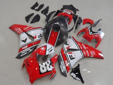 Cheap 2008-2011 Honda CBR1000RR Motorcycle Fairings - White Red Matte Black Dunlop Fiamm 88