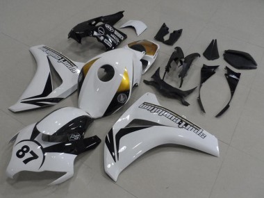 Cheap 2008-2011 Honda CBR1000RR Motorcycle Fairings - White Gold Glossy Black 87