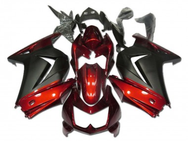 Cheap 2008-2012 Kawasaki EX250 Motorcycle Fairings - Red Matte Black