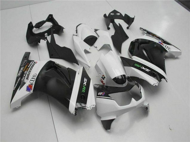 2008-2012 Kawasaki EX250 Motorcycle Fairings - White Black Green