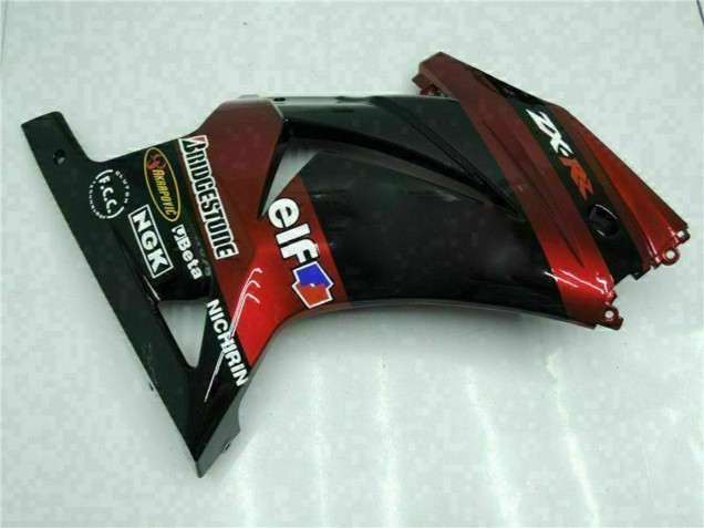 2008-2012 Kawasaki EX250 Motorcycle Fairings - Glossy Black Maroon Red