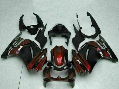 Cheap 2008-2012 Kawasaki EX250 Motorcycle Fairings - Glossy Black Maroon Red