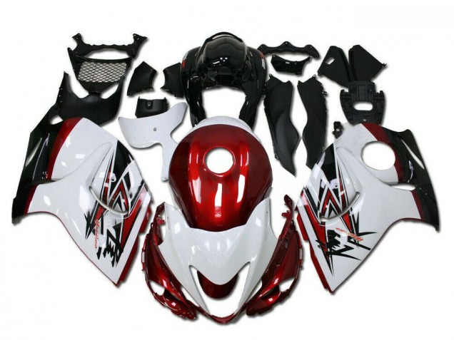 2008-2020 Suzuki GSXR 1300 Hayabusa Motorcycle Fairings - White Red Black