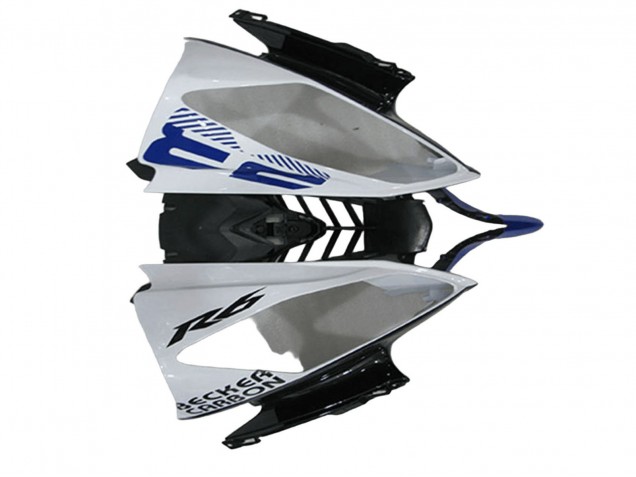 2008-2016 Yamaha YZF R6 Motorcycle Fairings - White Blue Matte Black Yamalube