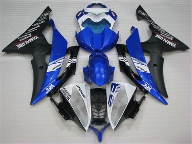 Cheap 2008-2016 Yamaha YZF R6 Motorcycle Fairings - White Blue Matte Black Yamalube