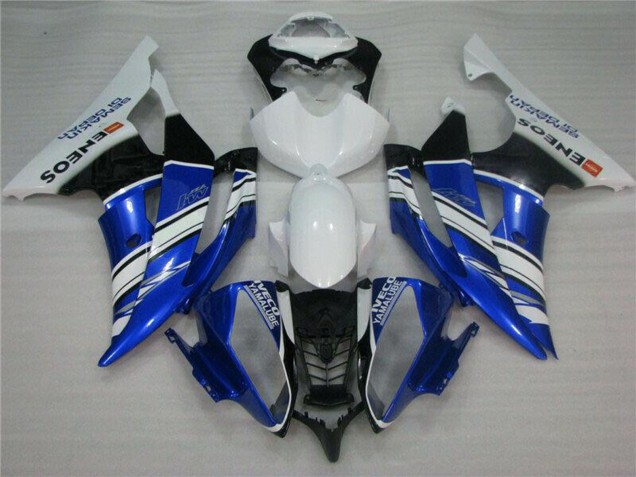2008-2016 Yamaha YZF R6 Motorcycle Fairings - White Blue Black ENEOS Semakin Didepan