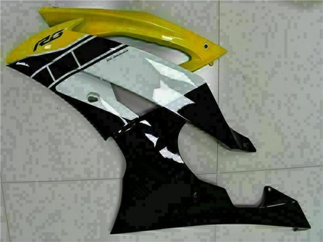 2008-2016 Yamaha YZF R6 Motorcycle Fairings - Yellow White Glossy Black