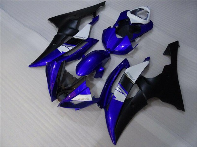 2008-2016 Yamaha YZF R6 Motorcycle Fairings - White Blue Matte Black