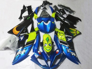 Cheap 2008-2016 Yamaha YZF R6 Motorcycle Fairings - Blue Yellow Black Shark