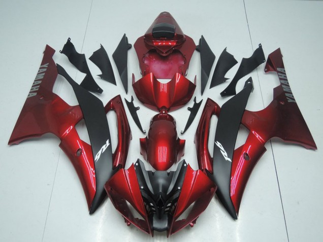 2008-2016 Yamaha YZF R6 Motorcycle Fairing - Red Matte Black