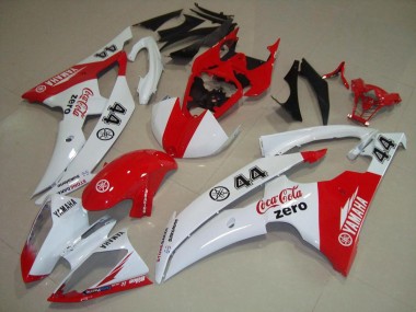 Cheap 2008-2016 Yamaha YZF R6 Motorcycle Fairings - White Red Cocacola 44