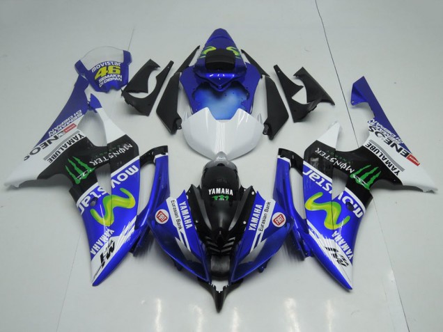 2008-2016 Yamaha YZF R6 Motorcycle Fairings - Blue White Glossy Black Green Monster MoviStar Yamalube ENEOS