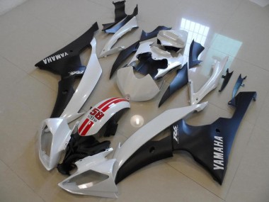 Cheap 2008-2016 Yamaha YZF R6 Bike Fairings - White Red Matte Black