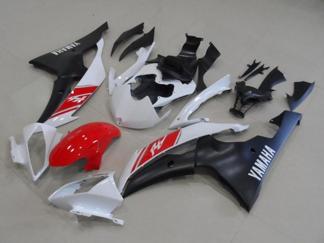 2008-2016 Yamaha YZF R6 Motorcycle Fairing Kits - White Red Matte Black