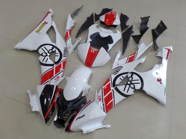 2008-2016 Yamaha YZF R6 Motorcycle Fairings Kit - White Red Glossy Black